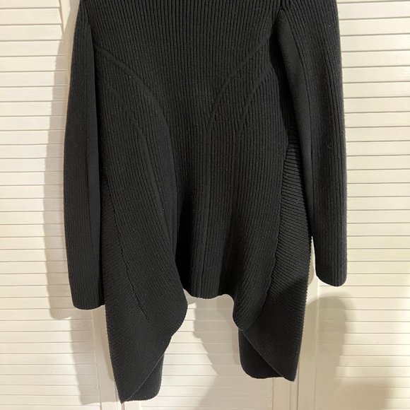 Kookai Size 2 ( AUS 12)  Black Thick Wool Blend Cardigan Waterfall Open Style - Picture 6 of 10